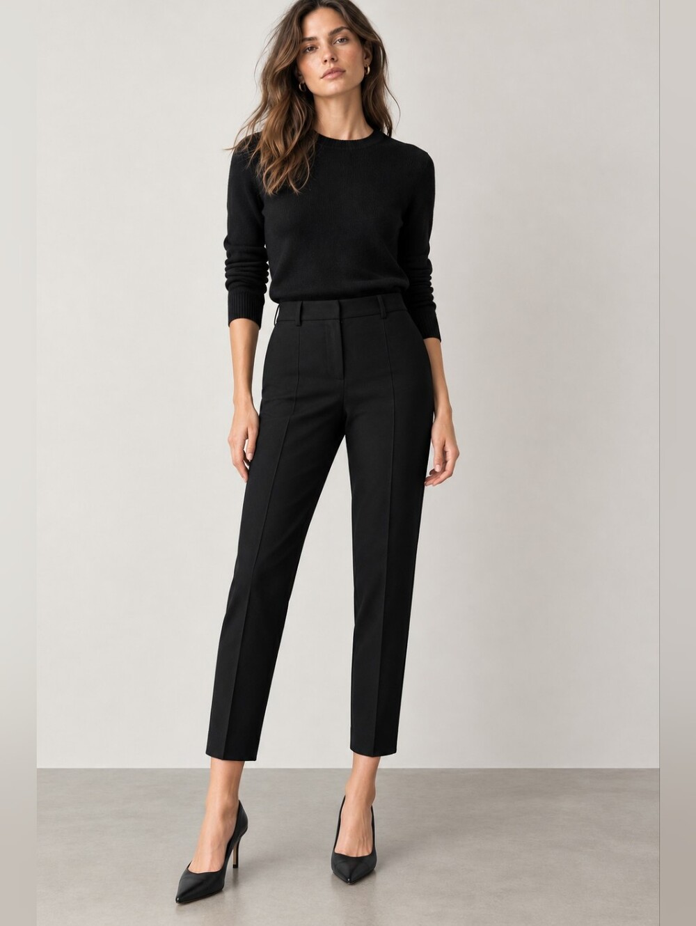 Theory Black Ankle Crop Tailored Pants